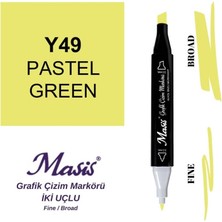 Masis Çift Uçlu Marker Grafik Çizim Kalemi 49 Pastel Yeşil