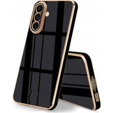 Wowacs Samsung Galaxy S25 Fe Uyumlu Kılıf Kenarları Parlak Altın Renkli Kamera Korumalı Soft Tasarım Kılıf