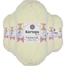 TrentCo 5 Adet Yumurcak Kadife El Örgü Ipi Krem K335