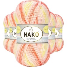 TrentCo 5 Adet Mini Batik Bebe El Örgü Ipi Turuncu Sarı 32430