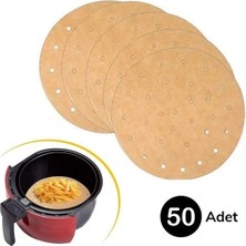 Eco Lounge 50 Adet Air Fryer Pişirme Kağıdı Tek Kullanımlık Gıda Pişirme Kağıdı Delikli Yuvarlak Model