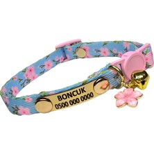 Ayz Markalama Sabit Künyeli Isimli Kedi Tasması, Güvenlik Kilitli Kedi Tasması, Isimli Kedi Tasması Zımbalı Model