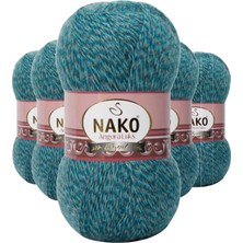 TrentCo 5 Adet Angora Lüks El Örgü Ipi Petrol Muline 21357