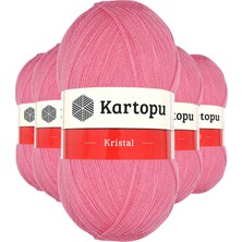 TrentCo 5 Adet Kristal Çift Katlı El Örgü Lif Ipi Koyu Pembe K1790