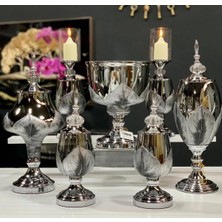 CITY gold 7 Parça Gümüş Lüx Konsol Seti Salon Takımı Dekoratif Aksesuar