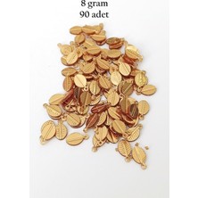 TrentCo Oya Abiye Bileklik Kolye Pleksi Metalik Plastik Pul Altın Renk 8 Gram 90 Adet - BNC478