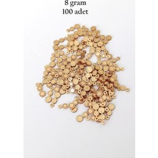 TrentCo Oya Abiye Bileklik Kolye Pleksi Metalik Plastik Pul Altın Renk 8 Gram 100 Adet - BNC498
