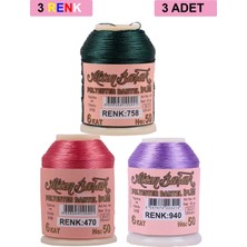 TrentCo 3 Adet Altınbaşak Oya ve Dantel Ipi 20 gr - Royaleks - No: 470 - 940 - 758