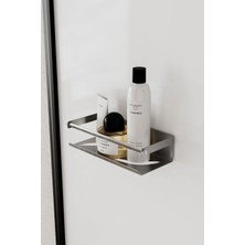 25CM Paslanmaz Çelik Duş Rafı, Yapışkanlı Modern Banyo Şampuanlık