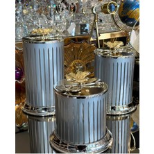 CITY gold 3'lü Lüx Cam Baharat Takımı Baharatlık Seti Kelebek Figürlü