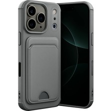 Wowacs Apple iPhone 17 Pro Max Uyumlu Arka Kamera Korumalı Kart Koyulabilen Silikon Kartlıklı Kılıf Kapak