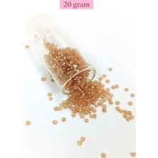 TrentCo Dökme Cam Kum Boncuk (8/0) 3 mm - 20 Gram - Şeffaf Bal Rengi - BNC143