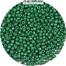 TrentCo Koyu Yeşil Renk 4 mm Yaklaşık 220 Adet/20 Gram Cam Boncuk Oya Yazma Bileklik ve Kolye