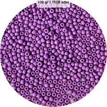 TrentCo Mor Renk 4 mm Yaklaşık 1100 Adet / 100 Gram Cam Boncuk Oya Yazma Bileklik ve Kolye