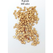 TrentCo Oya Abiye Bileklik Kolye Pleksi Metalik Plastik Pul Altın Renk 8 Gram 100 Adet - BNC476