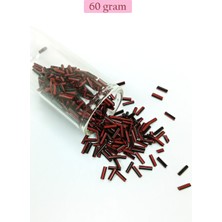 TrentCo Uzun Boru Kesme Boncuk Çap 2mm Uzunluk 10 mm - 60 Gram - Kırmızı Siyah - BNC291