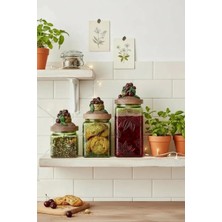 By Uzunoğlu Ahşap Vakum Kapaklı Cam 3'lü Kavanoz Seti Vişne