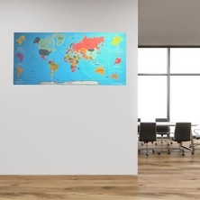 Sad Şad® Renkli atlas Dünya haritası Manyetik Yapıştırıcı Gerektirmeyen Duvar Stickerı 118 cm * 56 cm