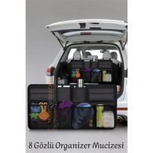 FRY 8 Gözlü Araç Koltuk Arkası Organizer – Güçlü Tokalı Cırtlı Ayarlanabilir Tasarım