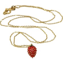 Genel Çilek Kolye 14 Ayar Altın  Hd Videolu