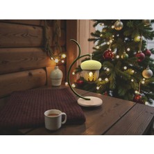 Nuclear 3D Baskı Askılı Meşe Palamudu Tea Light Gece Lambası | Pilli LED Işık | 22 cm Alevsiz Fener Turuncu