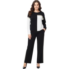 Lavella Kadın Siyah Sıfıryaka Sim Şeritli Eşofman Takım BGL-ST05082