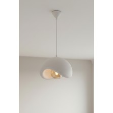 Oxyteez Minimal Beyaz Sarkıt Aydınlatma Tekli E27 Uyumlu Modern Tavan Lambası