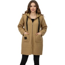 Caftan Kadın Anne Kapüşonlu Cepli Buklet Hırka BGL-ST05084