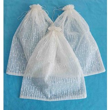 Fnt Desenli Tül Kese 29*38 cm Ebatında 6 Adet Hediyelik Bohçalık Çeyizlik