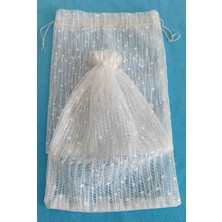 Fnt Desenli Tül Kese 18*26 cm Ebatında 12 Adettir Hediyelik Bohçalık Çeyizlik