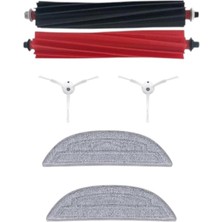 Ropalde Roborock S8 Maxv Ultra Robot Süpürge Uyumlu 1 Set Ana Fırça,yan Fırça,mop Bezi-6 Parça Yedek Set