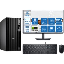 Dell Pro Tower QCT1250 Intel Core I7 14700 5.4ghz 32GB Ddr5 2tb SSD 27 Inç Monitör Windows 11 Pro Nvidia GT1030 4gb Masaüstü Bilgisayar 27QCT1250I7GT1030P19 + Zetta Flash Bellek