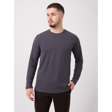 JustBoga Premium Antrasit Uzun Kollu T-Shirt