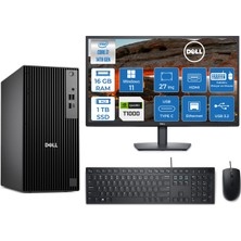 Dell Pro Tower QCT1250 Intel Core I7 14700 5.4ghz 16GB Ddr5 1tb SSD 27 Inç Monitör Windows 11 Home Quadro T1000 4gb Masaüstü Bilgisayar 27QCT1250I7T1000H08 + Zetta Flash Bellek