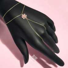 Pembe Safir Tanesi 925 Ayar Gümüş Altın Kaplama Şahmeran