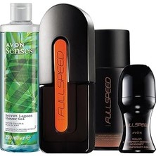 Starseven Avon Full Speed Erkek Parfüm Deodorant Rollon ve Duş Jeli Dörtlü Paket
