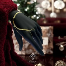 Yılan Sırtı Altın Kaplama Şahmeran 925 Ayar Gümüş