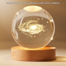 SHN Gün Işığı LED Li 3D Kristal Galaksi Küre Ahşap Tabanlı Dekoratif Lamba
