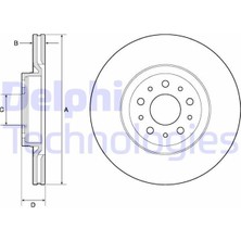 Delphi Delphı BG4797C - Ön Fren Aynası Disk Fıat Egea 16 1.0 1.3 Mtj 1.4 1.5 1.6 Mtj 5 Bijon DIŞ:284MM K:24MM