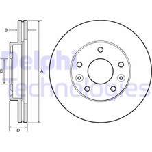 Delphi Delphı BG4455 - On Fren Dıskı Dacıa Duster I 10 18 Duster Iı 18 Renault Megane Iv 15 Dış Çap: 269MM Dıskı Kalınlığı: 22.5mm 5 Delik Havalandırmalı