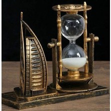 Costurera Yelkenli Kum Saati Beyaz Kum Dekor Hediyelik S-25