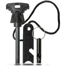 Acil Durum Magnezyum Çubuk Çakmaktaşı Hayatta Kalma Ateş Başlatıcı Çakmak Kiti Düdük Hediyel