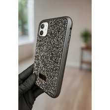 Tepex Taşlı Iphone 11 Uyumlu Şık ve Tarz Simli Telefon Kılıfı.