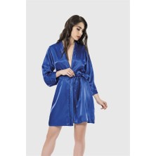 Aria's Closet Saks Kısa Saten Sabahlık