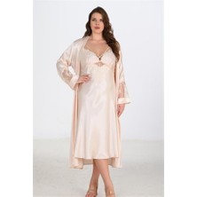 Aria's Closet 2li Fildişi Sabahlık Takımı Bigsize 6222