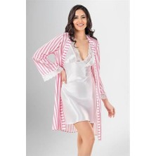 Aria's Closet 2 Li Kısa Sabahlık Takımı Desenli