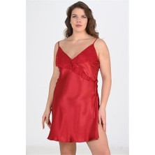 Aria's Closet Büyük Beden Bordo Gecelik 2107