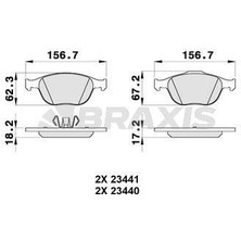 Braxis On Fren Balatası Connect 1,8tdcı 02 / Focus 1,8tdcı 9805
