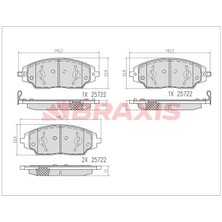 Braxis Fren Balatası On Aveo T300 11 (Asınma Ikaz Gostergesı Icın)