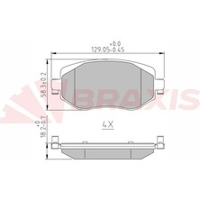 Braxis On Fren Balatası Renault Megane Iv  1.2 Tce 1.3 Tce 1.5 Dcı 1.6 16V 2016